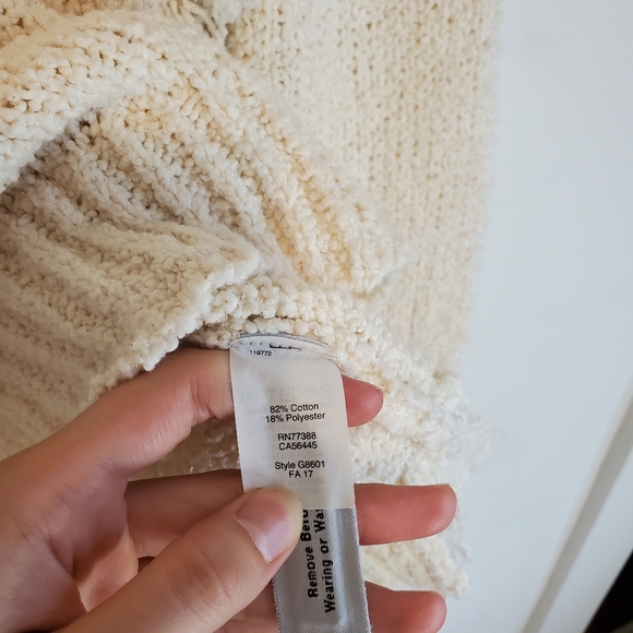 MADEWELL Cream Fringe Knit Crewneck Sweater sz S - Picture 8 of 8